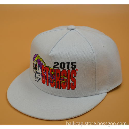 Embroidery cap custom blank flat brim 5 panel snapback cap/hat